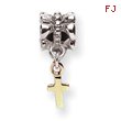 Sterling Silver & 14K Gold Reflections Cross Dangle Bead