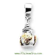 Sterling Silver & 14K Gold Reflections Floral Ash Dangle Bead