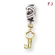 Sterling Silver & 14K Gold Reflections Key Dangle Bead