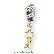 Sterling Silver & 14K Gold Reflections Key Dangle Bead