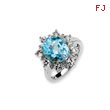 Sterling Silver & 14K Gold Sky Blue & White Topaz Ring