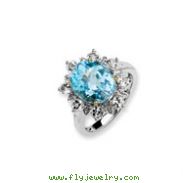 Sterling Silver & 14K Gold Sky Blue & White Topaz Ring