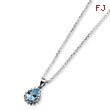 Sterling Silver & 14K Gold Sky Blue Topaz & Diamond Necklace