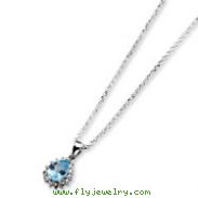 Sterling Silver & 14K Gold Sky Blue Topaz & Diamond Necklace