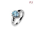 Sterling Silver & 14K Gold Sky Blue Topaz & Diamond Ring