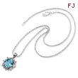 Sterling Silver & 14K Gold Sky Blue Topaz & White Topaz Necklace