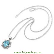 Sterling Silver & 14K Gold Sky Blue Topaz & White Topaz Necklace