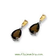 Sterling Silver & 14K Gold Smokey Quartz and Citrine Earrings