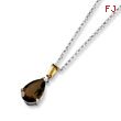 Sterling Silver & 14K Gold Smokey Quartz And Citrine Necklace