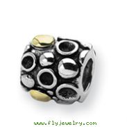 Sterling Silver & 14k Reflections Dots Bali Bead