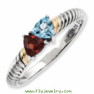 Sterling Silver & 14k Two-stone Mother's Ring Mounting ring