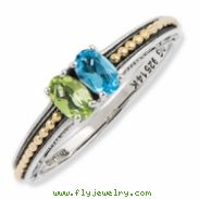 Sterling Silver & 14k Two-stone Mother's Ring Mounting ring