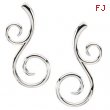 Sterling Silver & 14k White Gold Right Scroll Metal Fashion Earring