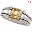 Sterling Silver & 14k Yellow Gold Metal Fashion Ring