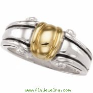 Sterling Silver & 14k Yellow Gold Metal Fashion Ring