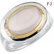 Sterling Silver & 14k Yellow Gold X Genuine Rose Quartz Ring