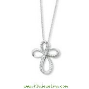 Sterling Silver & Cubic Zirconia Endless Hope 18" Cross Necklace