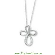 Sterling Silver & Cubic Zirconia Endless Hope 18" Cross Necklace