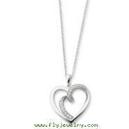 Sterling Silver & Cubic Zirconia Soulmate 18" Heart Necklace