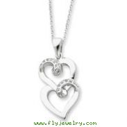 Sterling Silver & Cubic Zirconia To My Sister 18" Heart Necklace