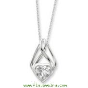 Sterling Silver & Cubic Zirconia Wrapped Around My Heart 18" Necklace