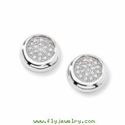 Sterling Silver & CZ Fancy Circle Post Earrings