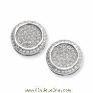 Sterling Silver & CZ Fancy Circle Post Earrings