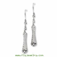 Sterling Silver & CZ Fancy Dangle Earrings