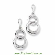 Sterling Silver & CZ Fancy Dangle Post Earrings