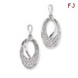 Sterling Silver & CZ Fancy Dangle Post Earrings