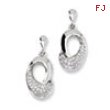 Sterling Silver & CZ Fancy Dangle Post Earrings