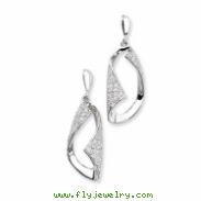 Sterling Silver & CZ Fancy Dangle Post Earrings