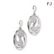 Sterling Silver & CZ Fancy Dangle Post Earrings