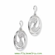 Sterling Silver & CZ Fancy Dangle Post Earrings