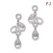 Sterling Silver & CZ Fancy Dangle Post Earrings