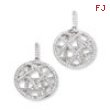 Sterling Silver & CZ Fancy Polished Dangle Post Earrings
