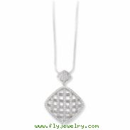 Sterling Silver & CZ Fancy Polished Necklace chain