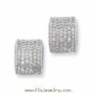 Sterling Silver & CZ Fancy Post Earrings