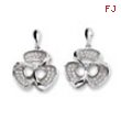 Sterling Silver & CZ Fancy Post Earrings
