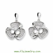 Sterling Silver & CZ Fancy Post Earrings