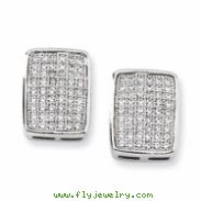 Sterling Silver & CZ Fancy Post Earrings