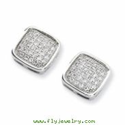 Sterling Silver & CZ Fancy Post Earrings
