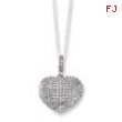 Sterling Silver & CZ Polished Heart Necklace chain