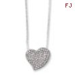 Sterling Silver & CZ Polished Heart Necklace chain