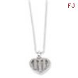 Sterling Silver & CZ Polished Heart Necklace chain