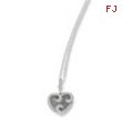 Sterling Silver & CZ Polished Heart Necklace chain