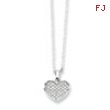 Sterling Silver & CZ Polished Heart Necklace chain