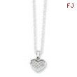 Sterling Silver & CZ Polished Heart Necklace chain