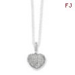 Sterling Silver & CZ Polished Heart Necklace chain