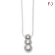 Sterling Silver & CZ Polished Necklace chain